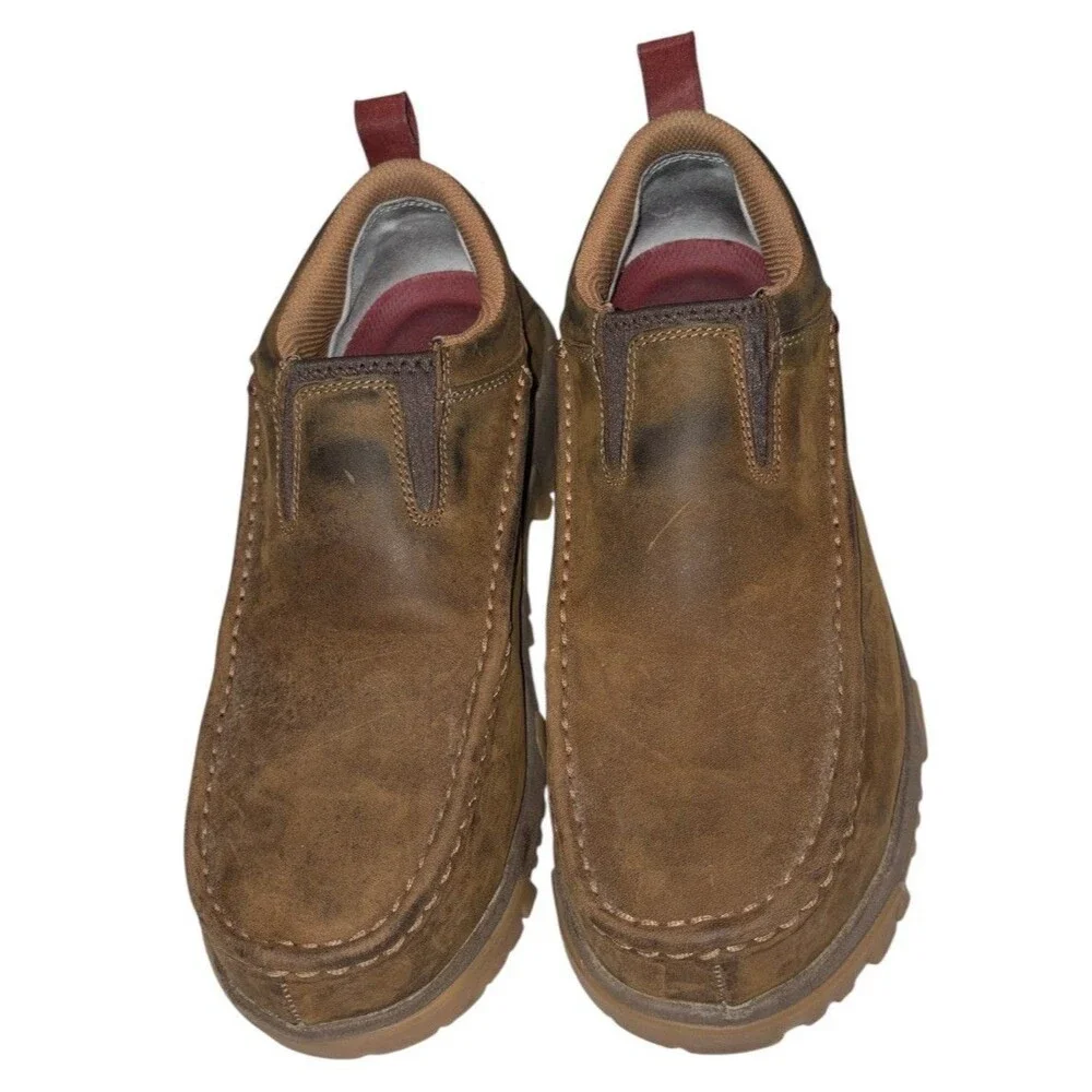 Twisted X Work Shoes Mens 8 Composite Safety Toe Leather Slip Moccasin MXCC003